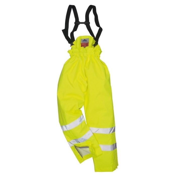 Pantalón ignífugo - portwest - bizflame rain fr - alta visibilidad - anties