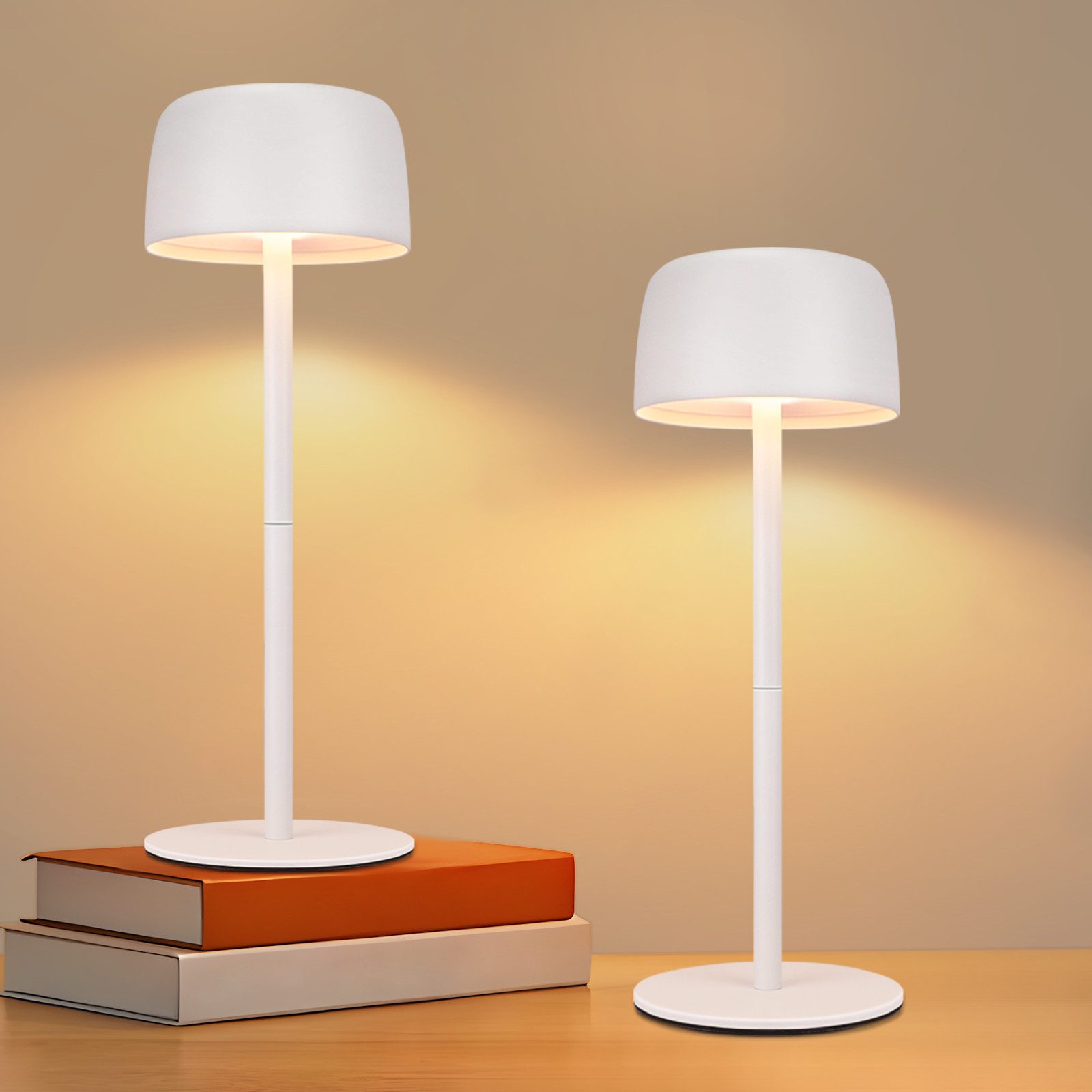Nettlife lámpara de mesa LED blanco 9x9(2er-set)