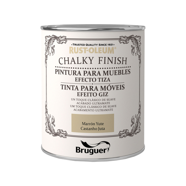 Rust-oleum bruguer chalky finish pintura marrón yute 750ml
