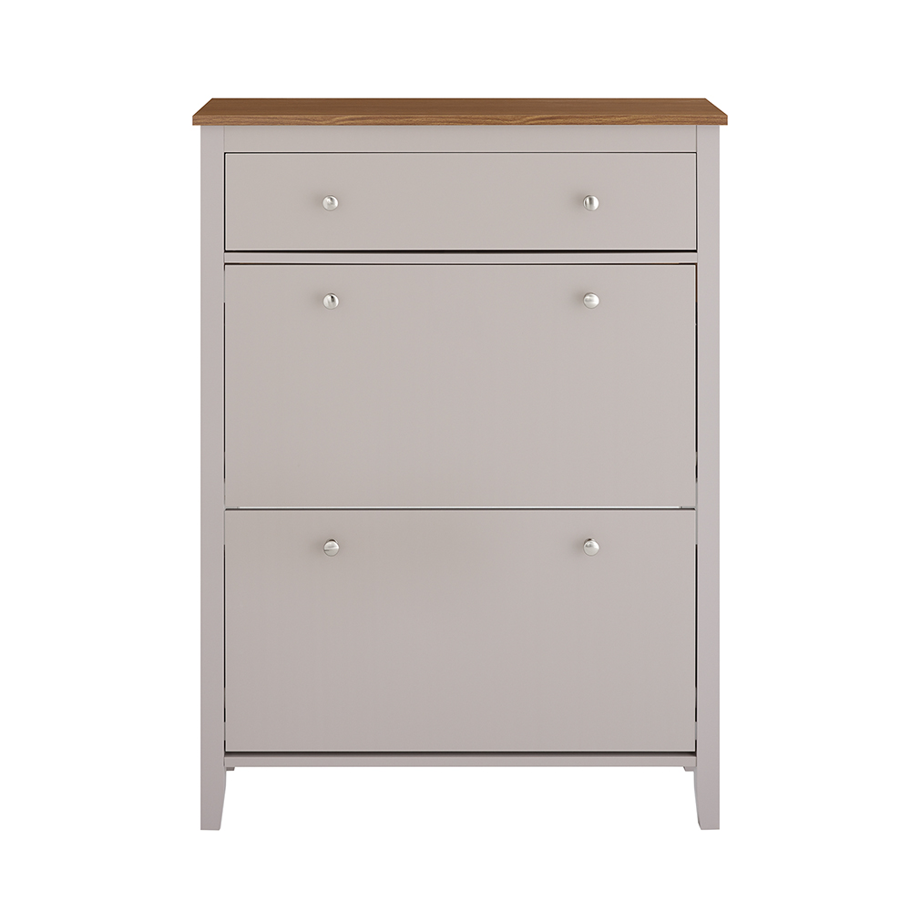 Sobuy zapatero estrecho con 2 puertas de madera marrón