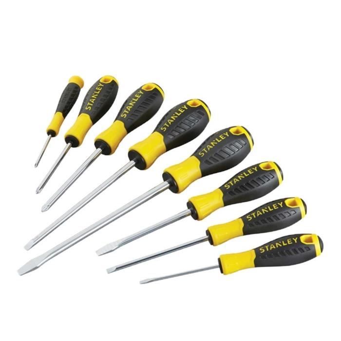 Juego de destornilladores stanley essential de 8 piezas