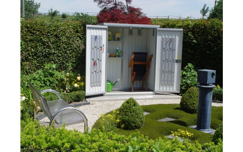 Armario metalico biohort alto jardin color plata metalizada 190 large