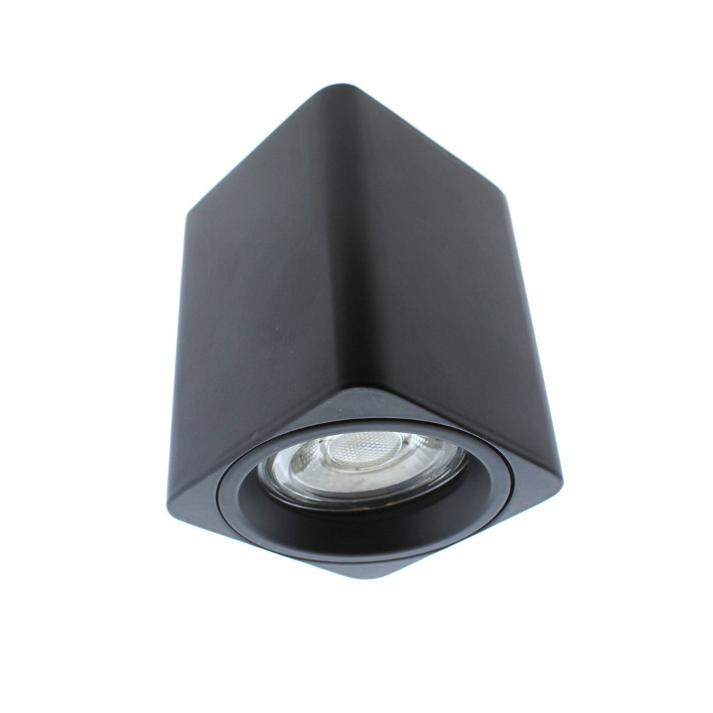 Foco de superficie classic ii rectangular negro orientable 30º 1xgu10 ip20