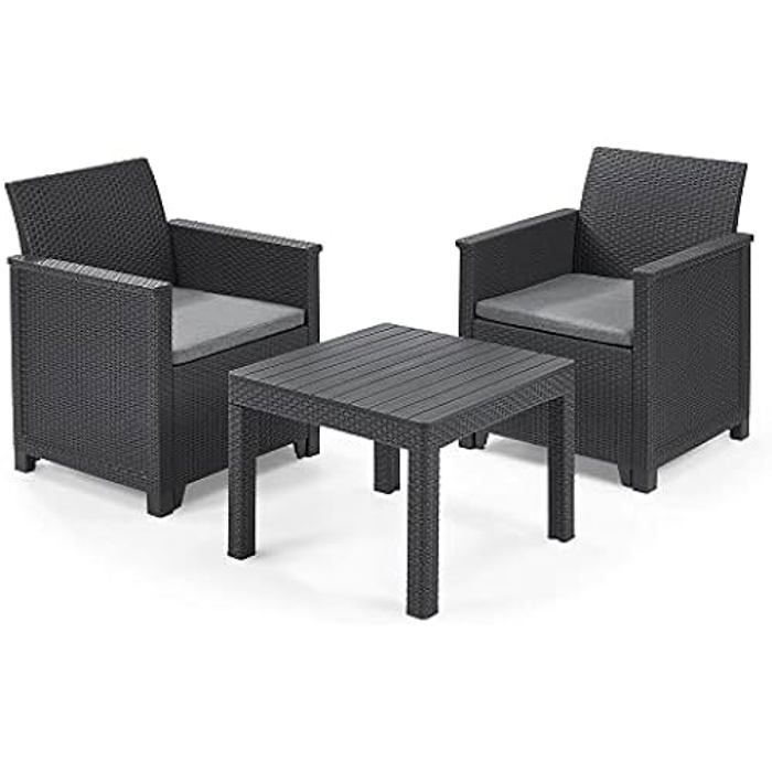 Conjunto de exterior de sillas y mesa emma de keter - gris