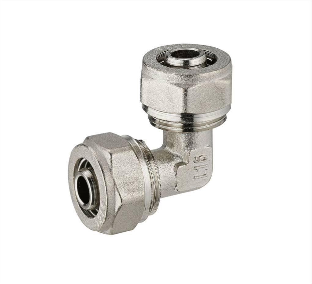 Racor de compresión a 90° de latón d.20 para tubo multicapa