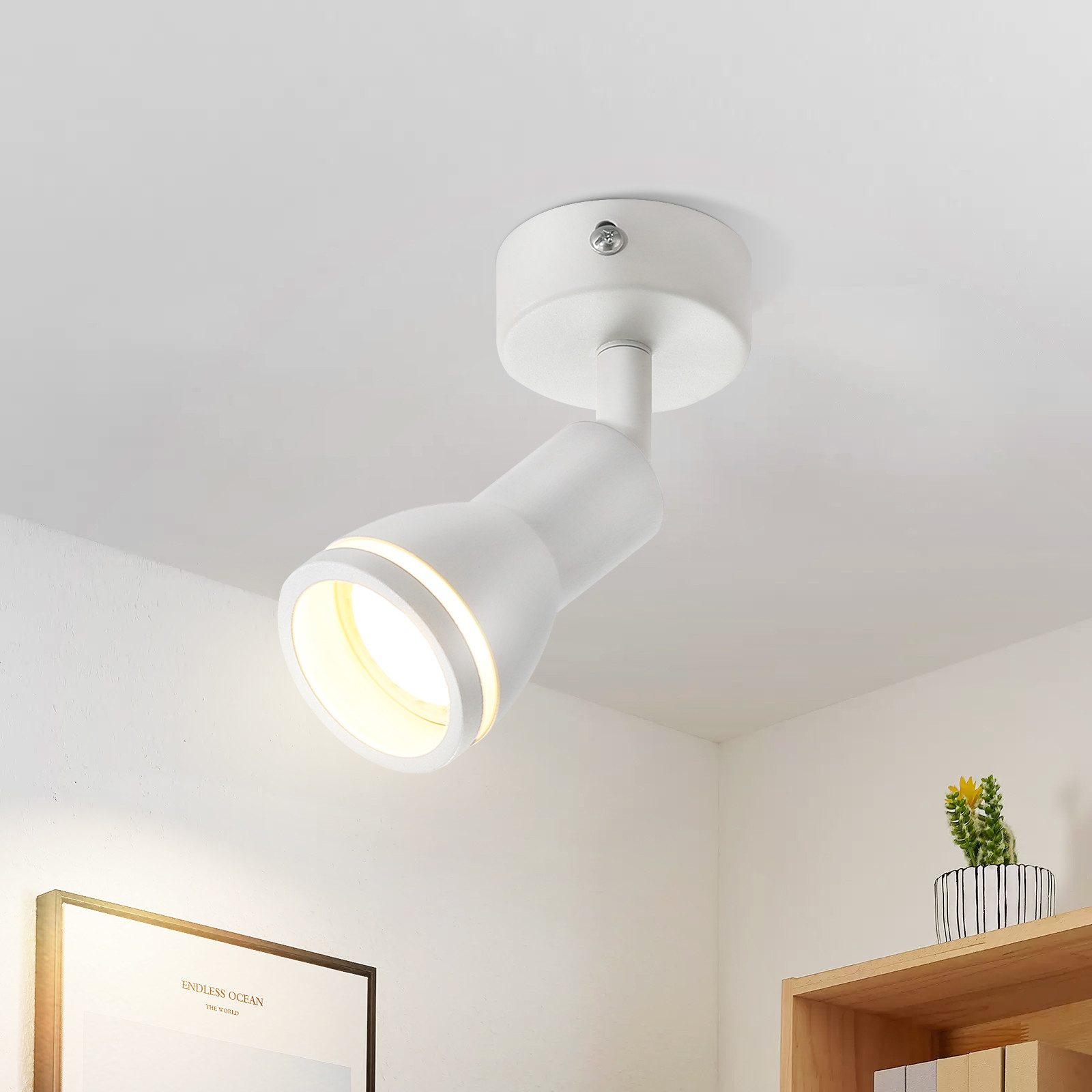 Nettlife lámpara de techo blanca gu10 6x6