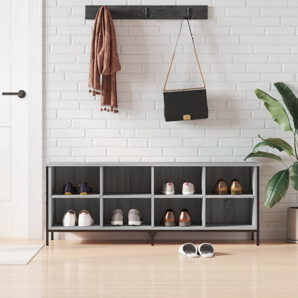Zapatero madera de ingeniería gris sonoma 131x35x50 cm