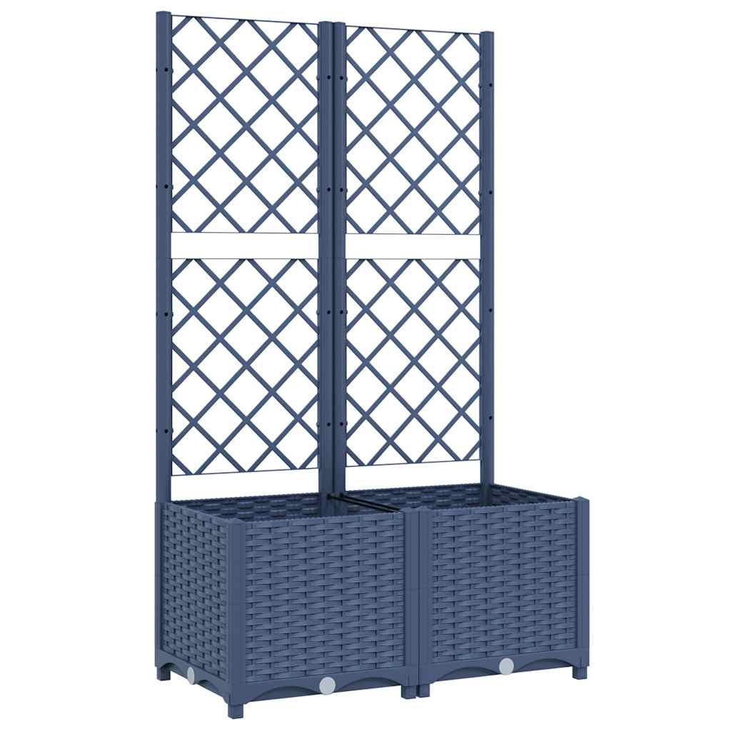 vidaXL jardinera de jardín con enrejado azul grisáceo 80x40x136 cm pp