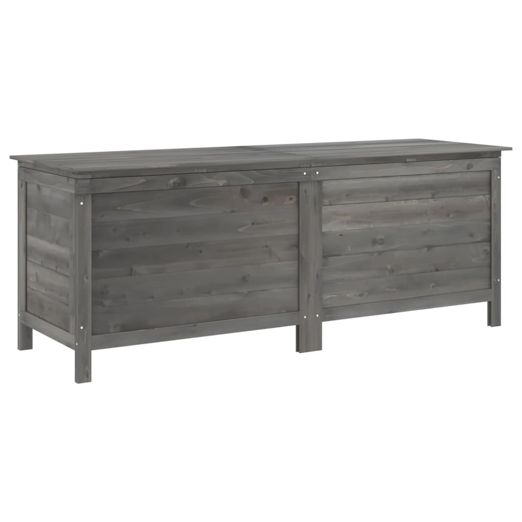vidaXL arcón jardín madera maciza abeto gris antracita 150x50x56,5 cm