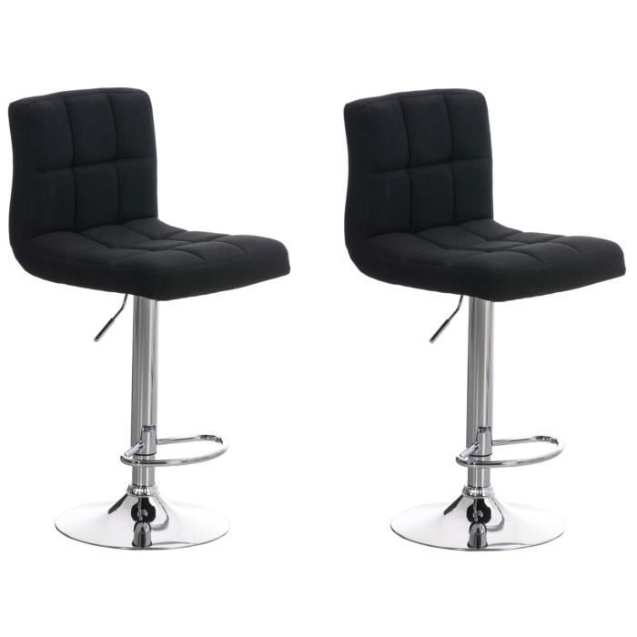 Taburetes de bar elegantes - negro tela - 2 uds 64-84 cm