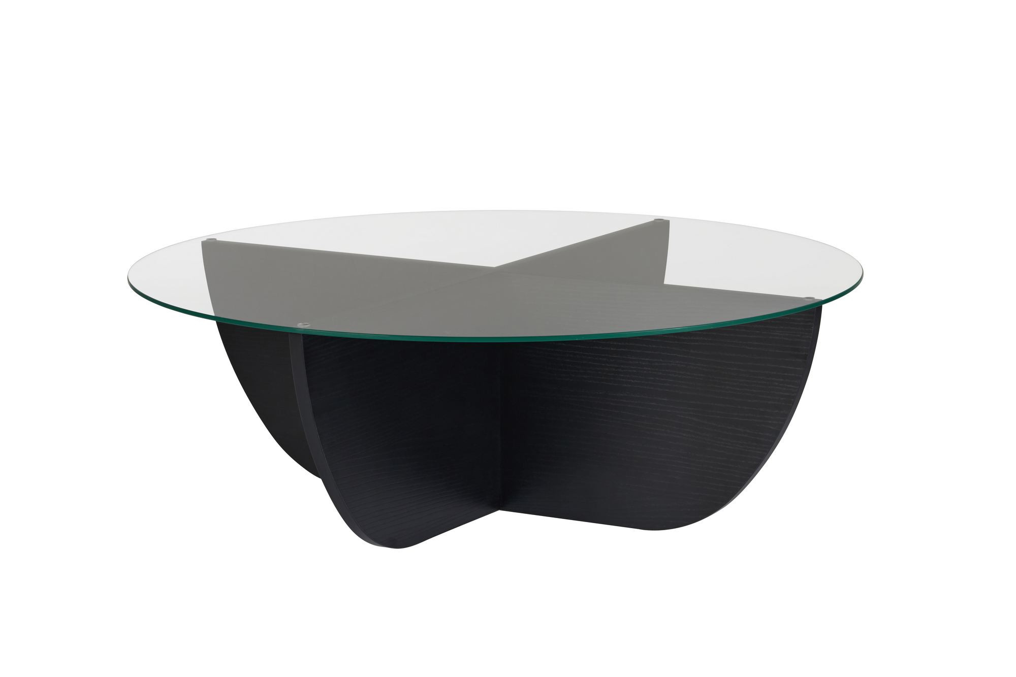 Mesa de centro de cristal <<liya>> 90 x 90 x 30 cm - madera negra