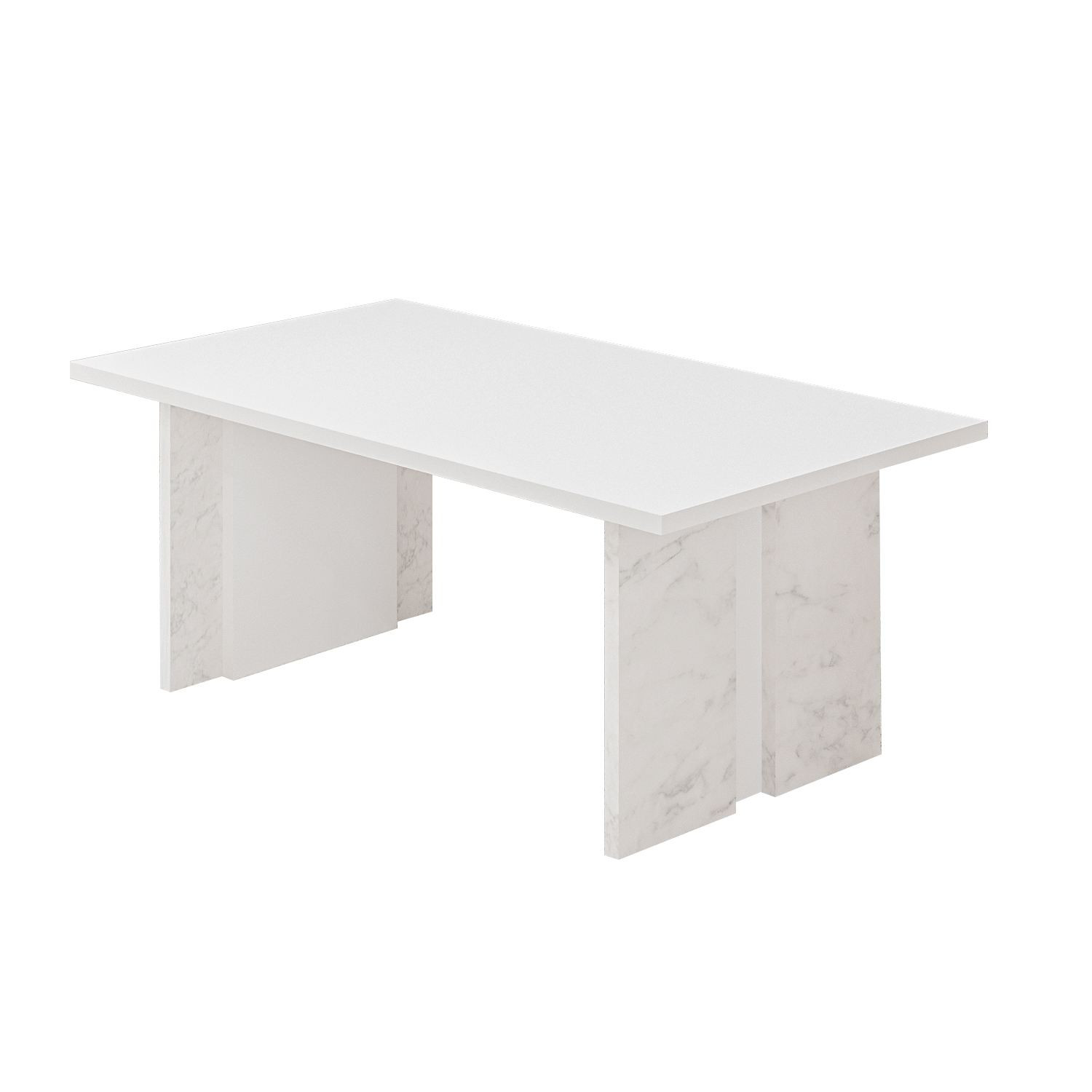 Mesa baja de madera "ravello" - 90 x 50 x 40 cm - blanco