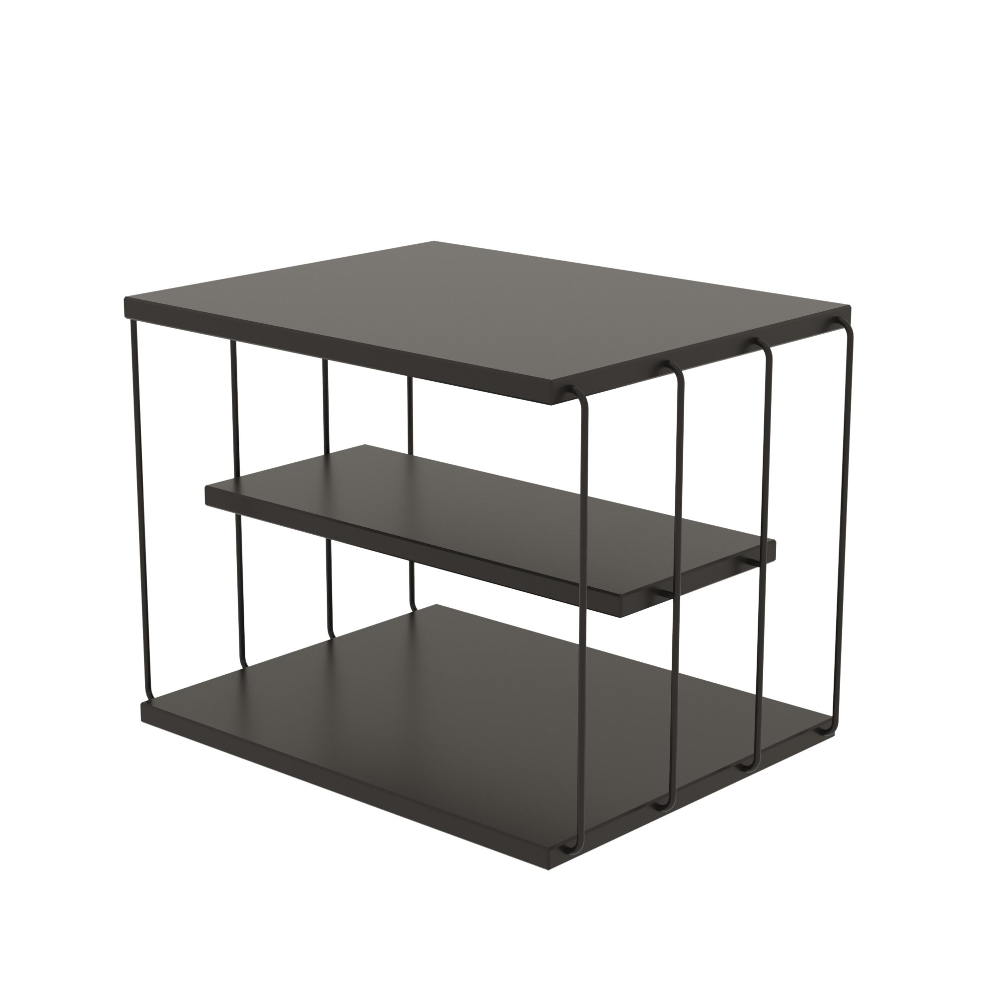 Mesita auxiliar de madera <<lifon>> - 50 x 40 x 33 cm - gris antracita