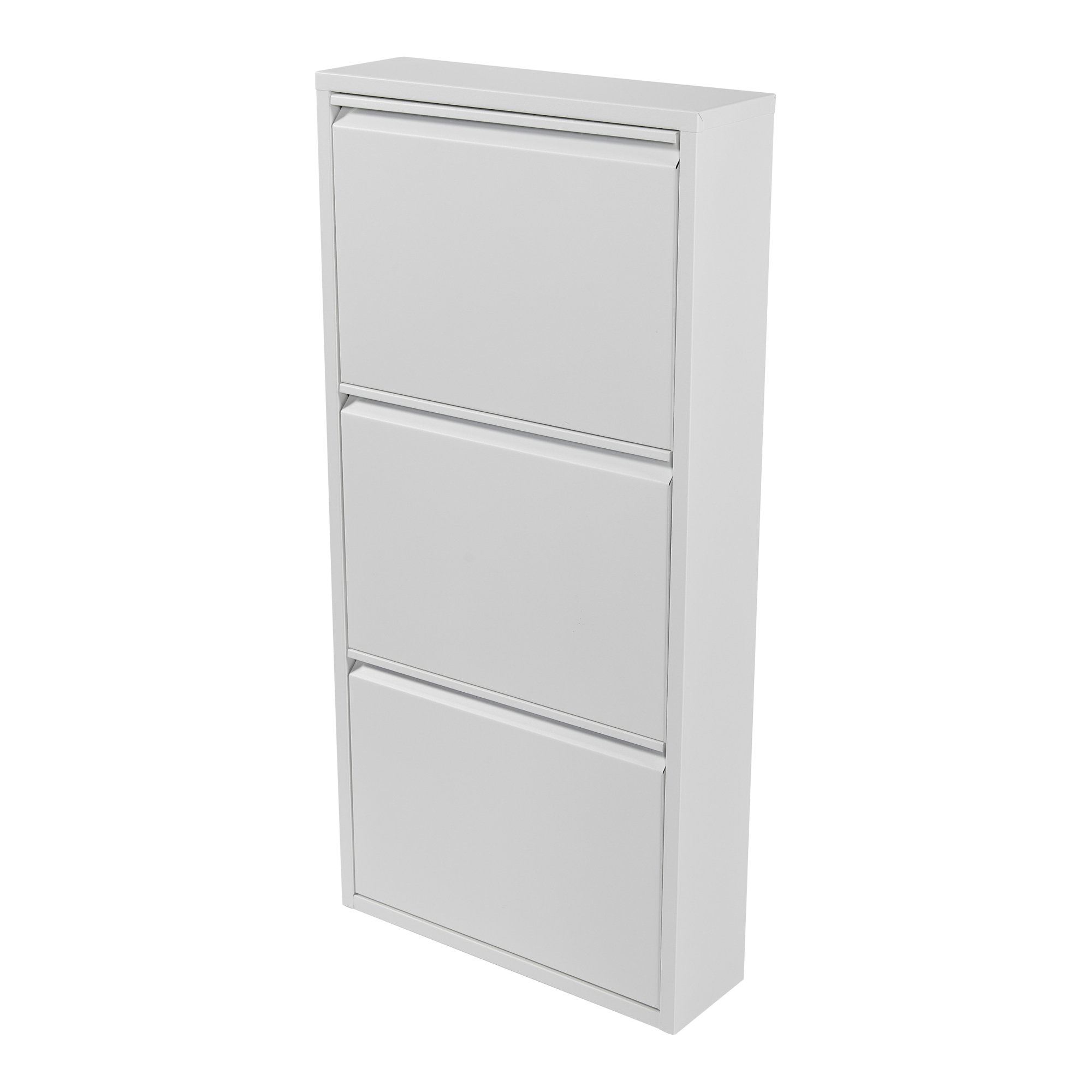 Zapatero sokndal con 3 puertas 104x50x15 cm metal - blanco [en.casa]
