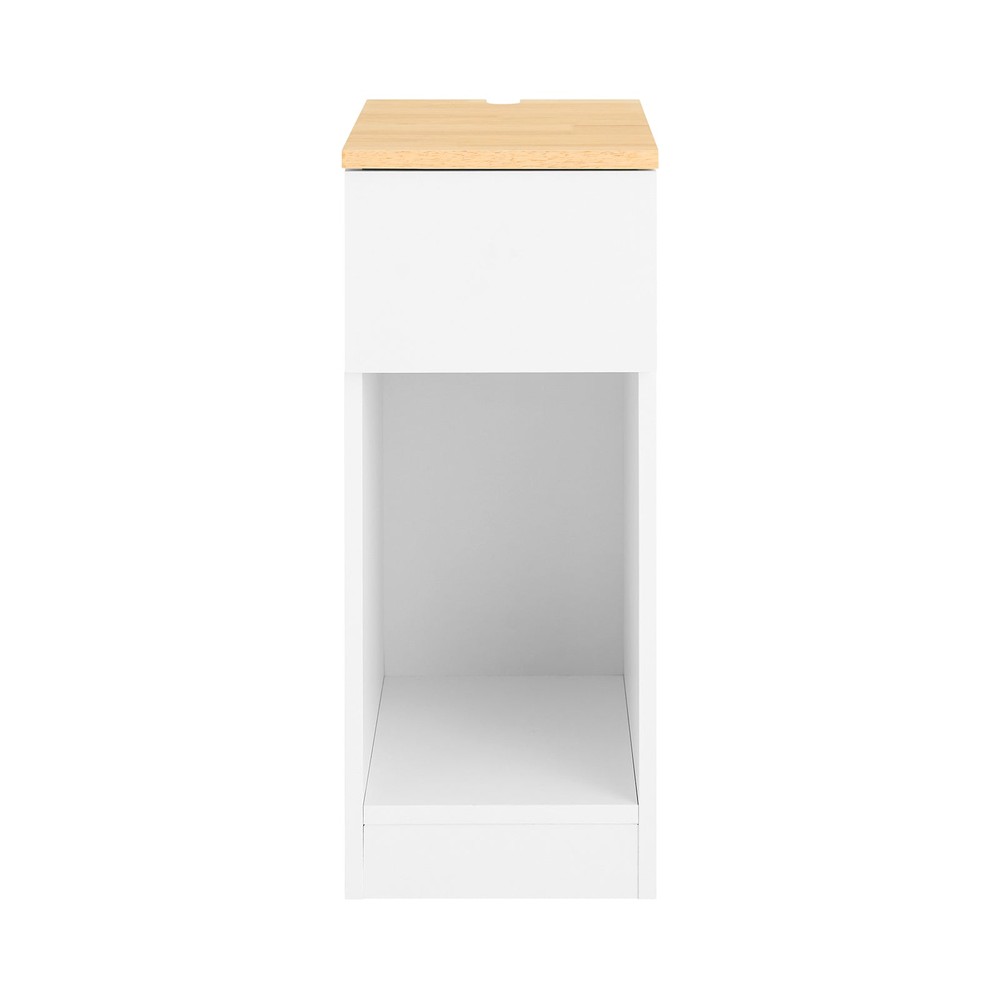 Sobuy mesita de noche estrecha blanca 40x25x60 cm