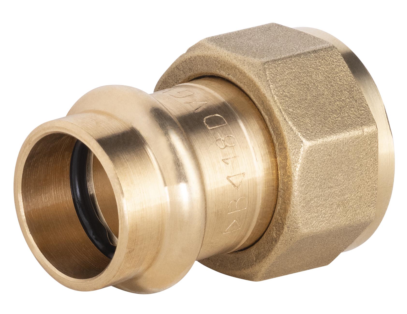 Conector de cobre prensado ø18 - hembra tuerca libre 3/4