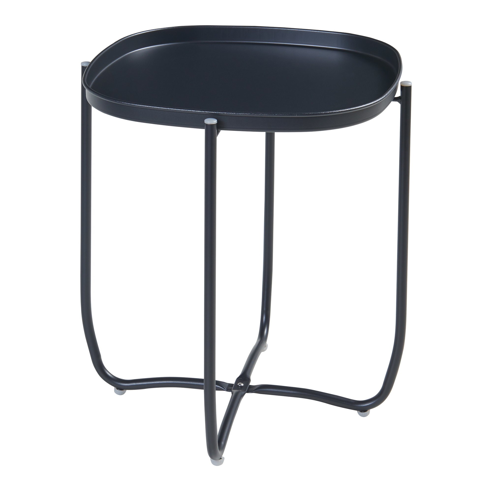 Mesita de jardín sandefjord acero 53x46x46cm - negro [en.casa]