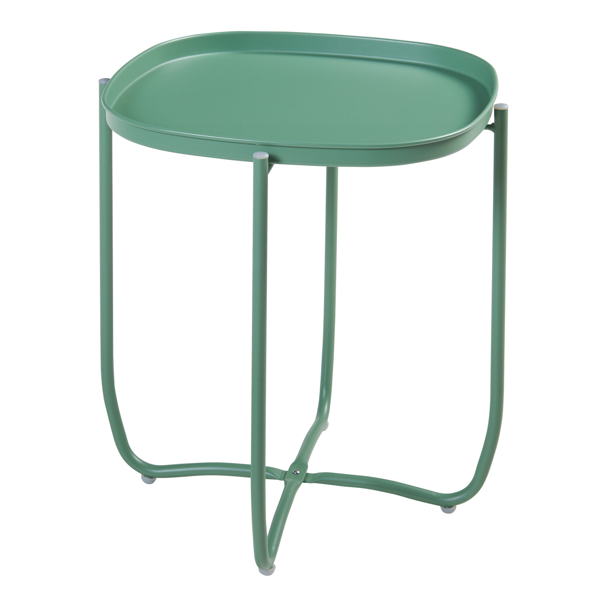 Mesita de jardín sandefjord acero 53x46x46cm - verde [en.casa]