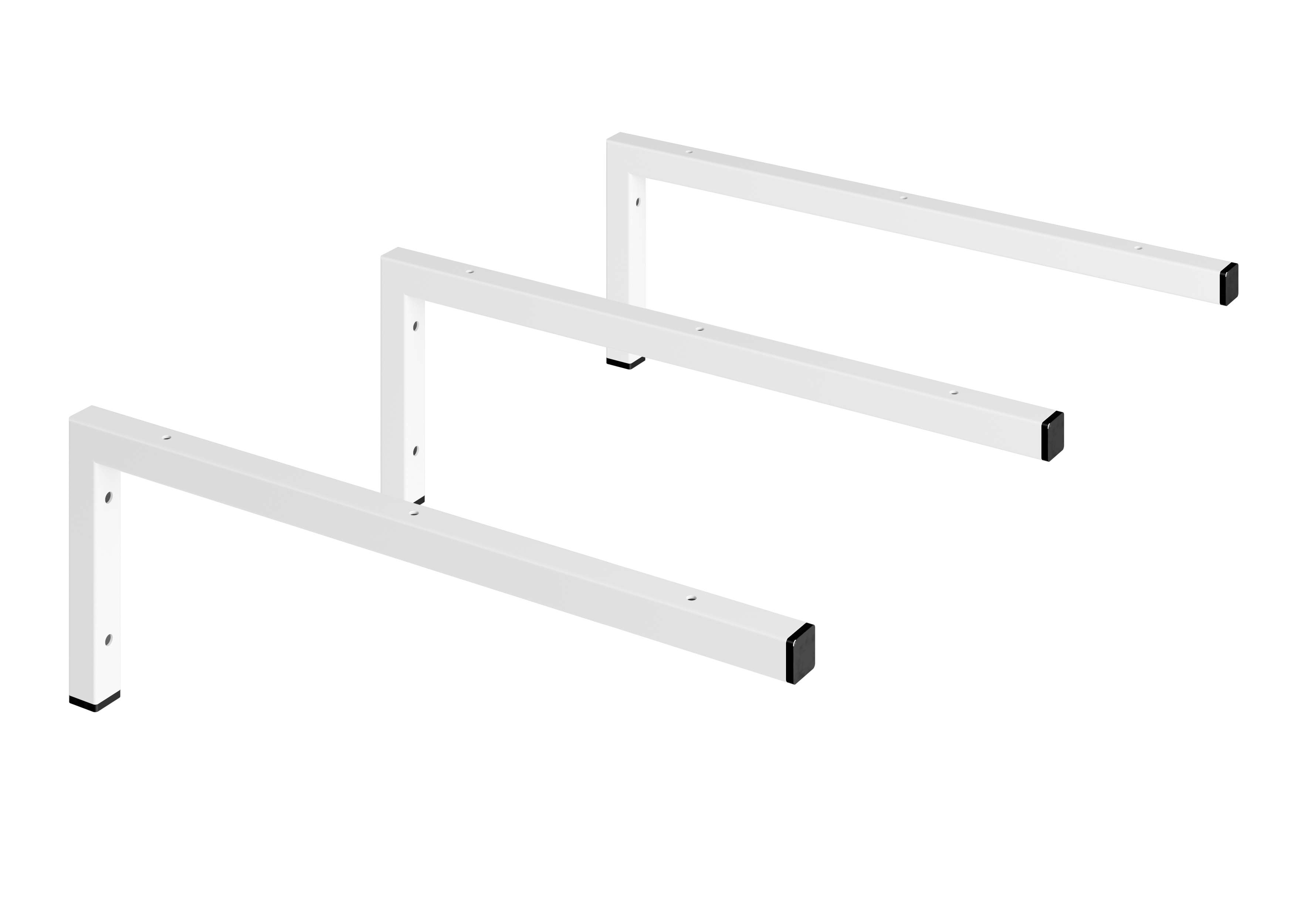 Pack 3 soportes escuadras para encimera lavabo - blanco mate