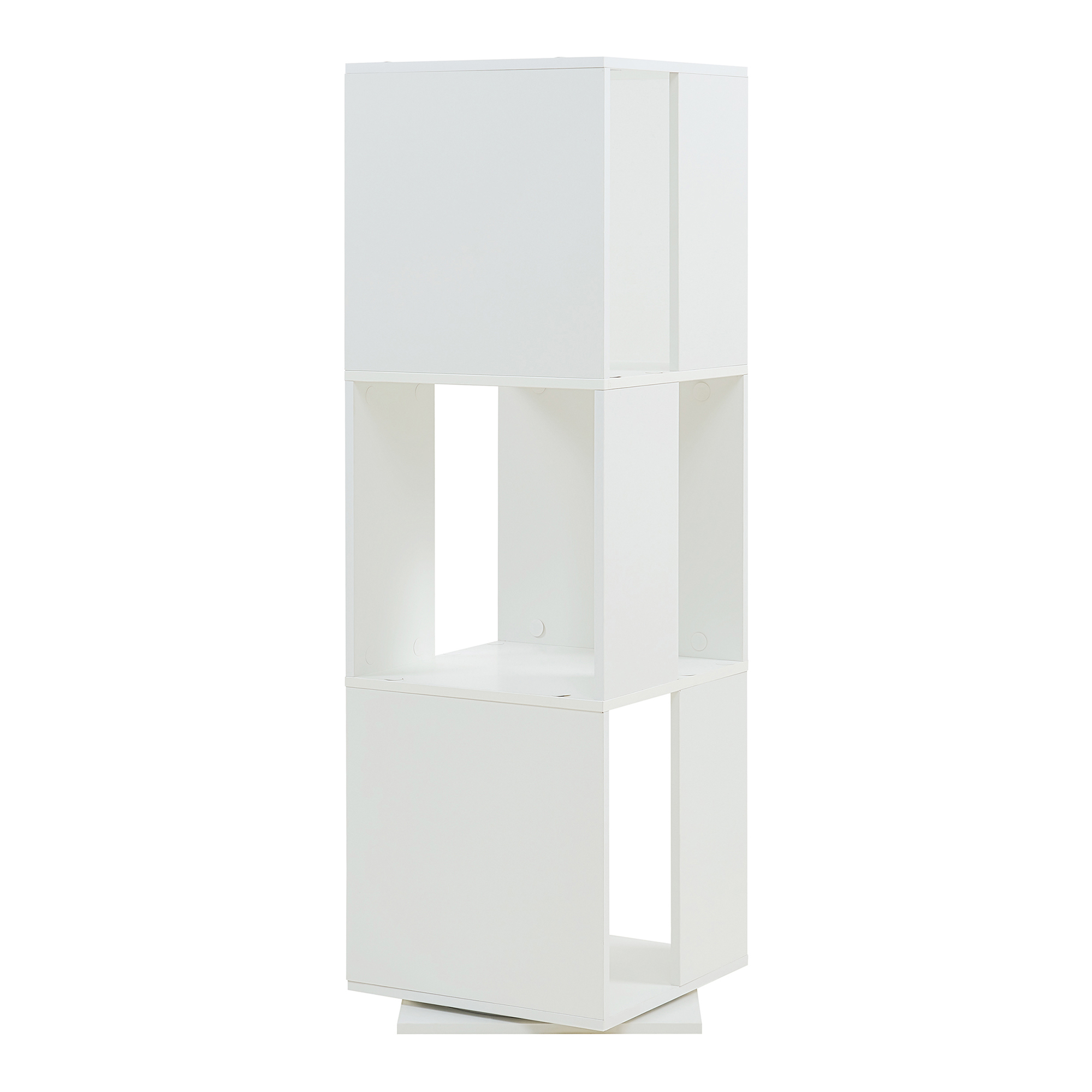 Estantería giratoria fjelmarirg 3 niveles mdf 109x34x34cm blanco [en.casa]