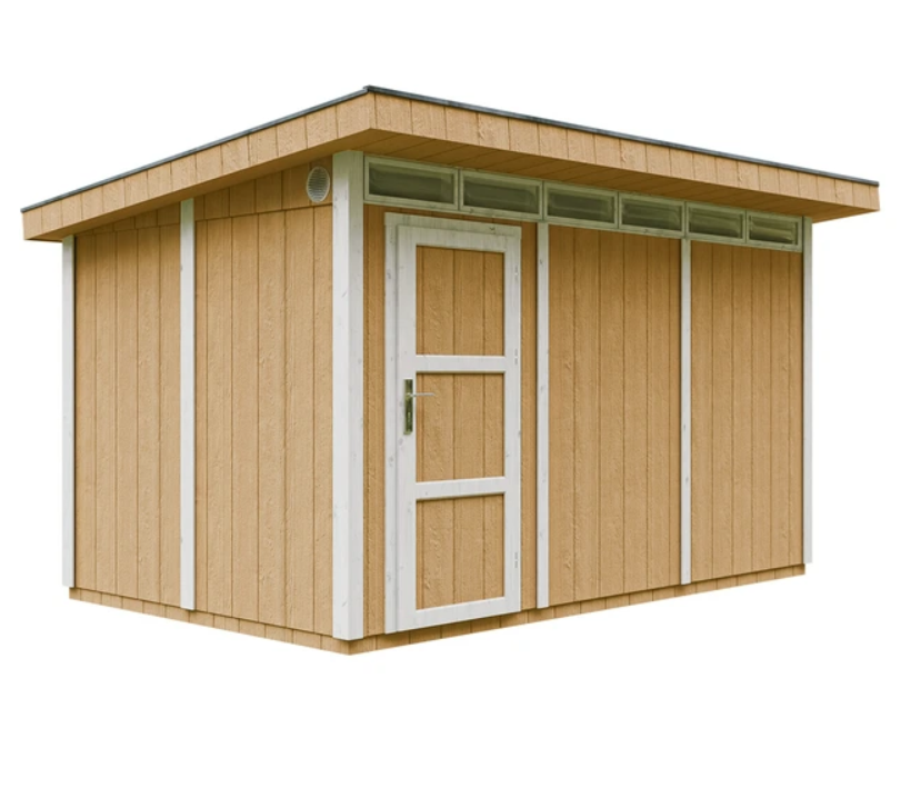 Caseta de jardín Timbela m904-harvest honey, 8,7 m², premium, 412×279 cm