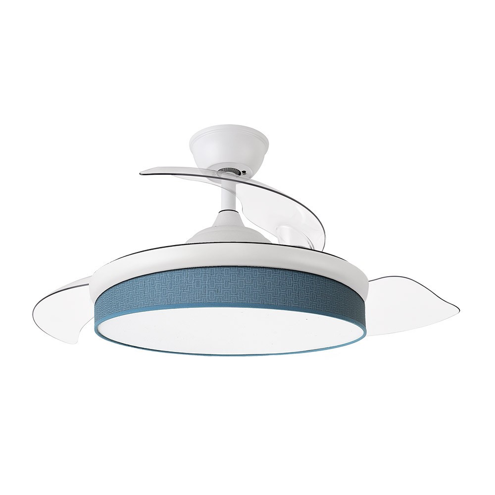 Ventilador dc moda 72w blanco/azul 3 aspas