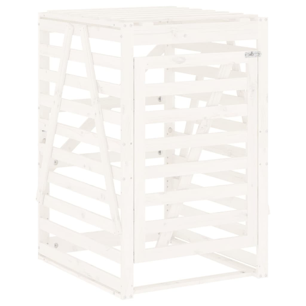 vidaXL cobertizo para cubos de basura madera pino blanco 84x90x128,5cm
