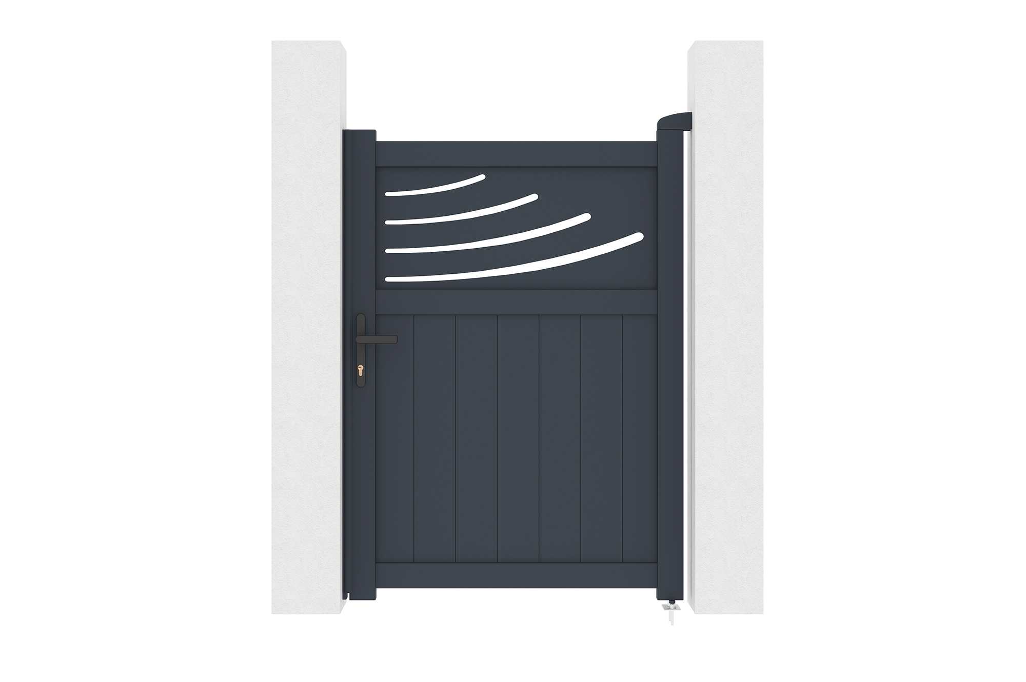 Pack cancela aluminio halti 1m a.140cm gris + 2 postes a.166cm 15x15
