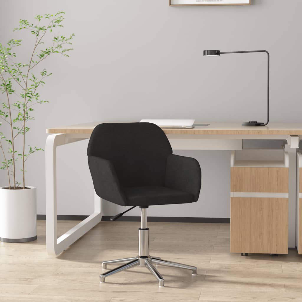 Silla de oficina giratoria de tela negra oif176153