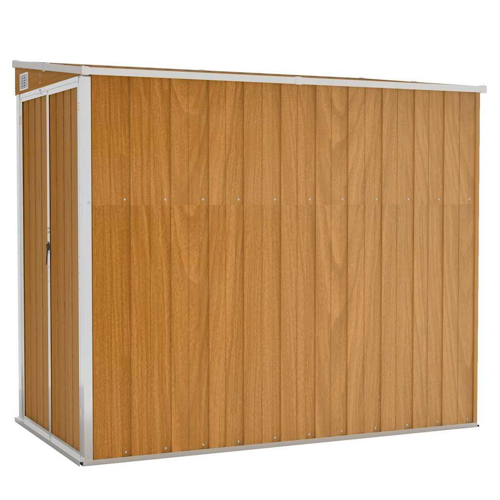 vidaXL cobertizo jardín pared acero galvanizado marrón 118x194x178 cm