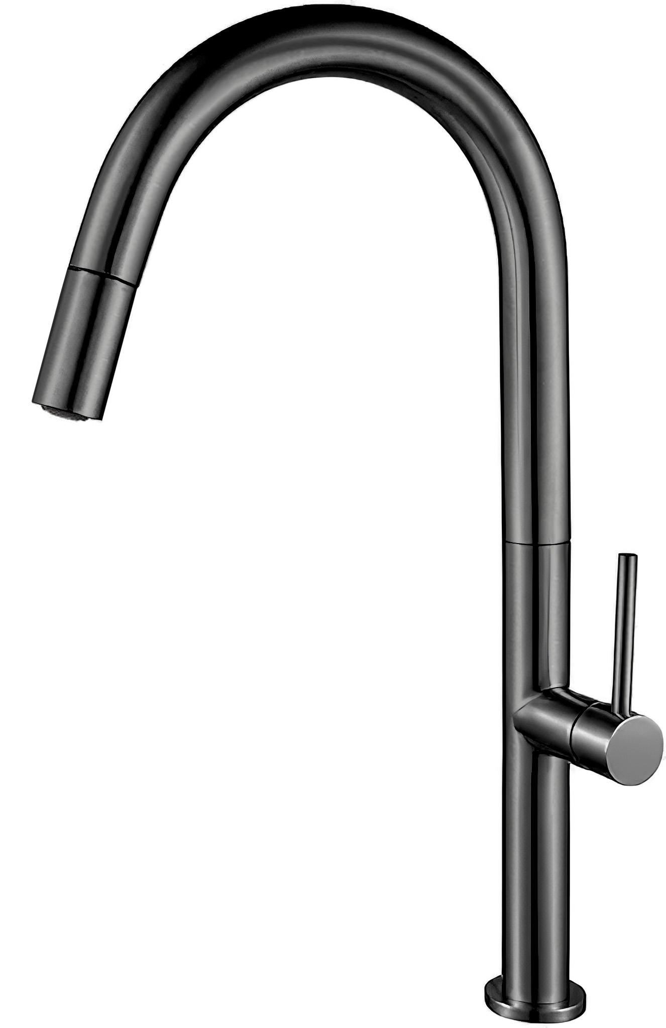 Valaz grifo cocina alto extraíble monomando gun metal