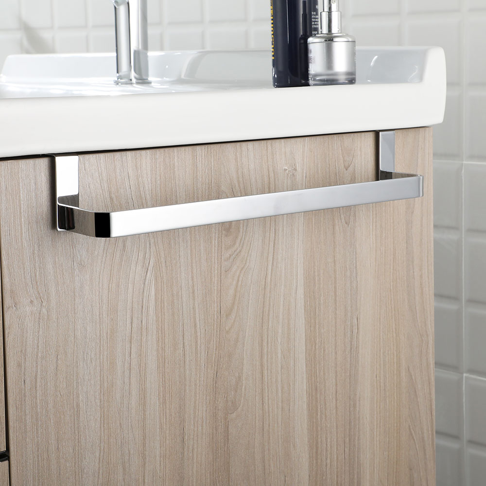 Kibath toallero sin taladros de 29 cm cromo brillo de acero inoxidable