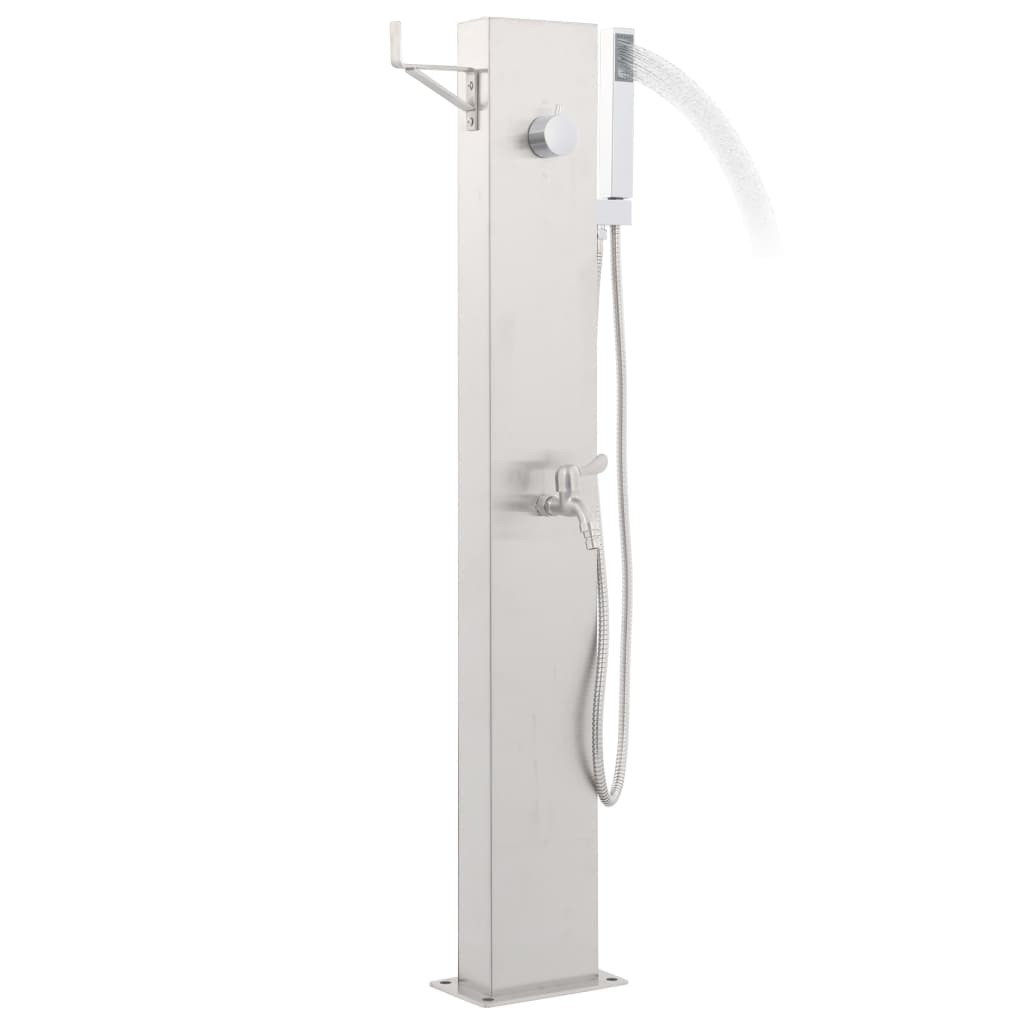 vidaXL grifo para ducha de jardín acero inoxidable 110 cm