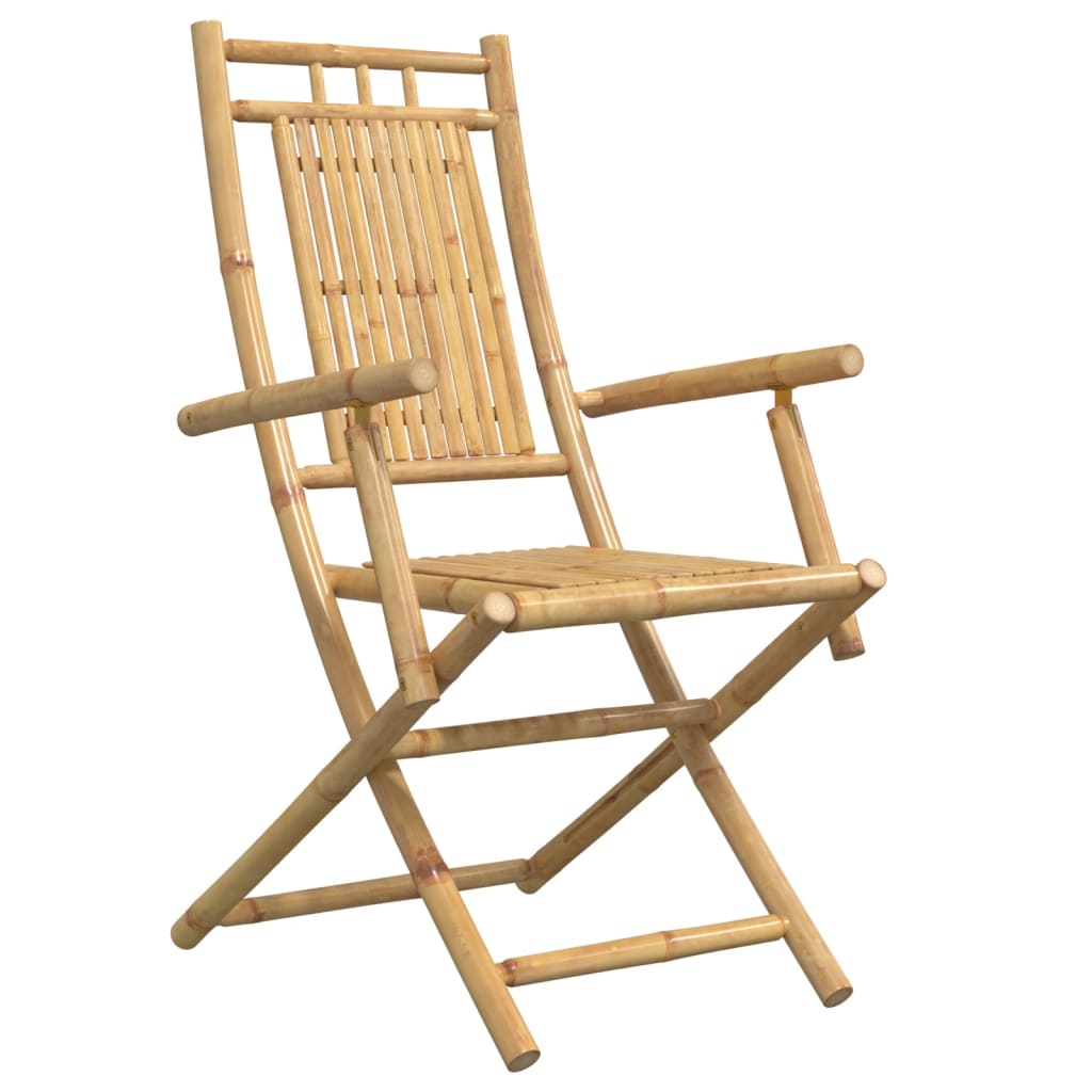 vidaXL sillas de jardín plegables 8 unidades bambú 53x66x99 cm