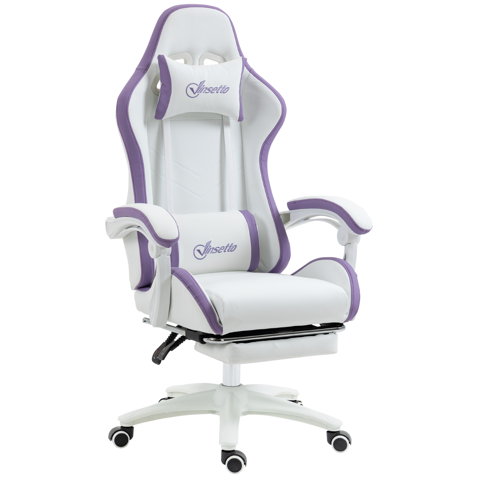 Silla de oficina poliuretano blanco 65x65x129 cm
