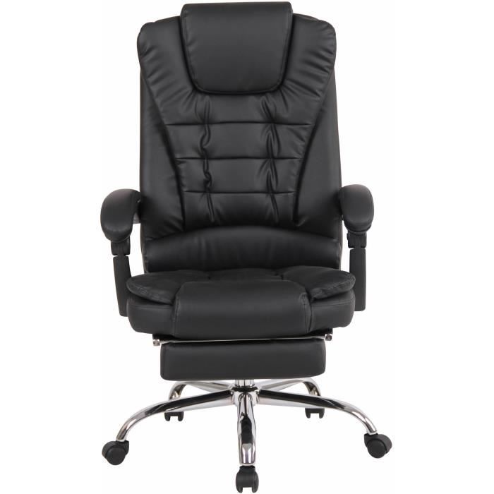 Silla de oficina con reposapiés - negra - 67 cm
