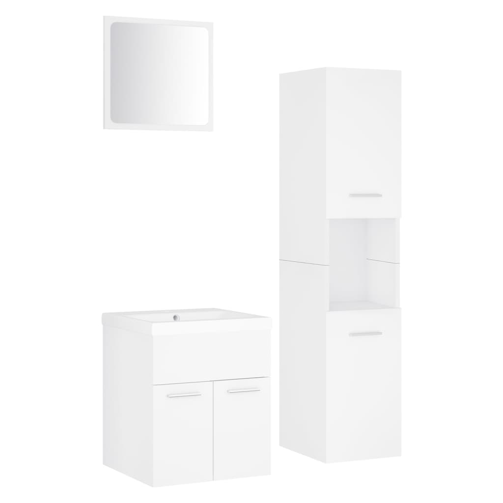 vidaXL juego de muebles de baño madera de ingeniería blanco