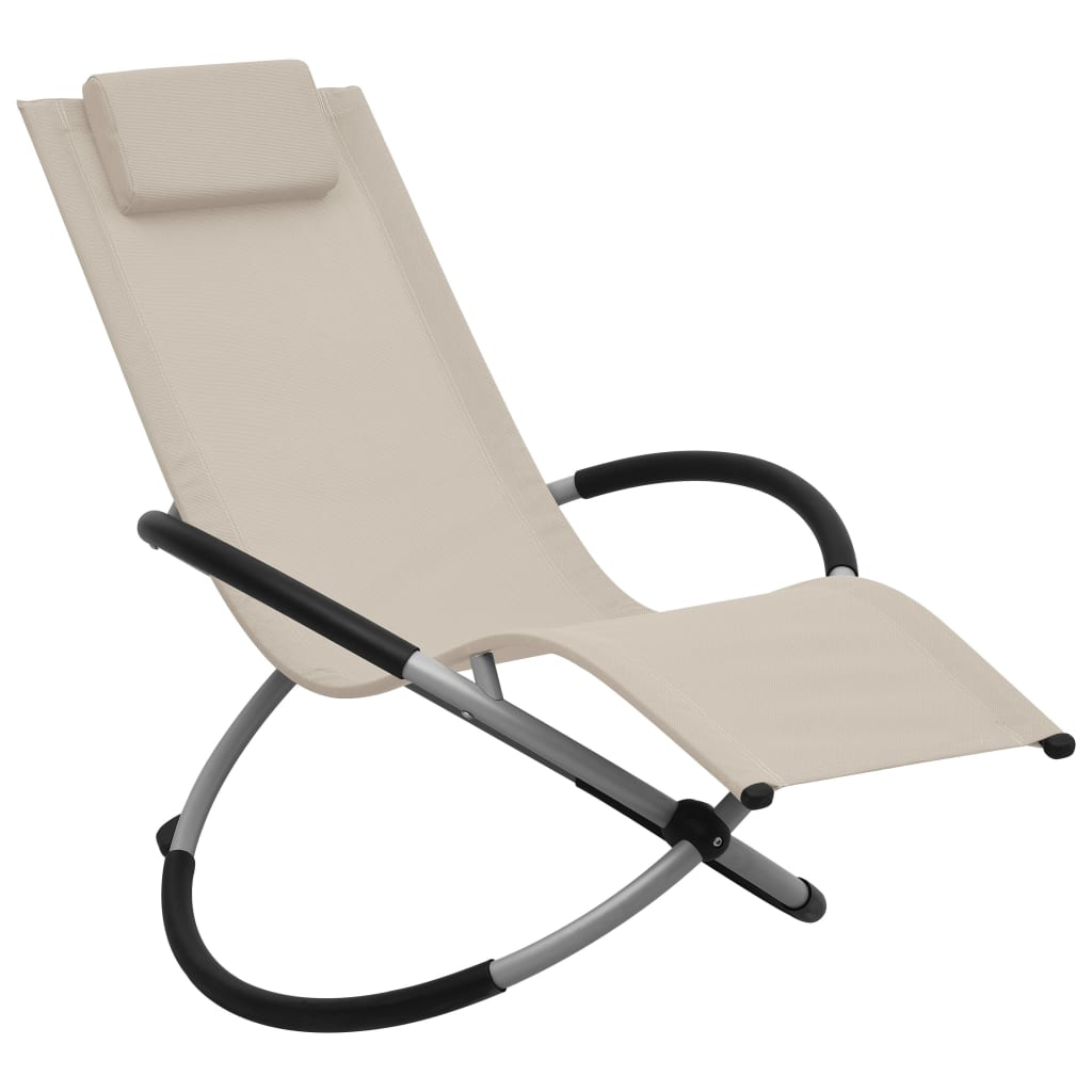 vidaXL tumbona para niños acero color crema