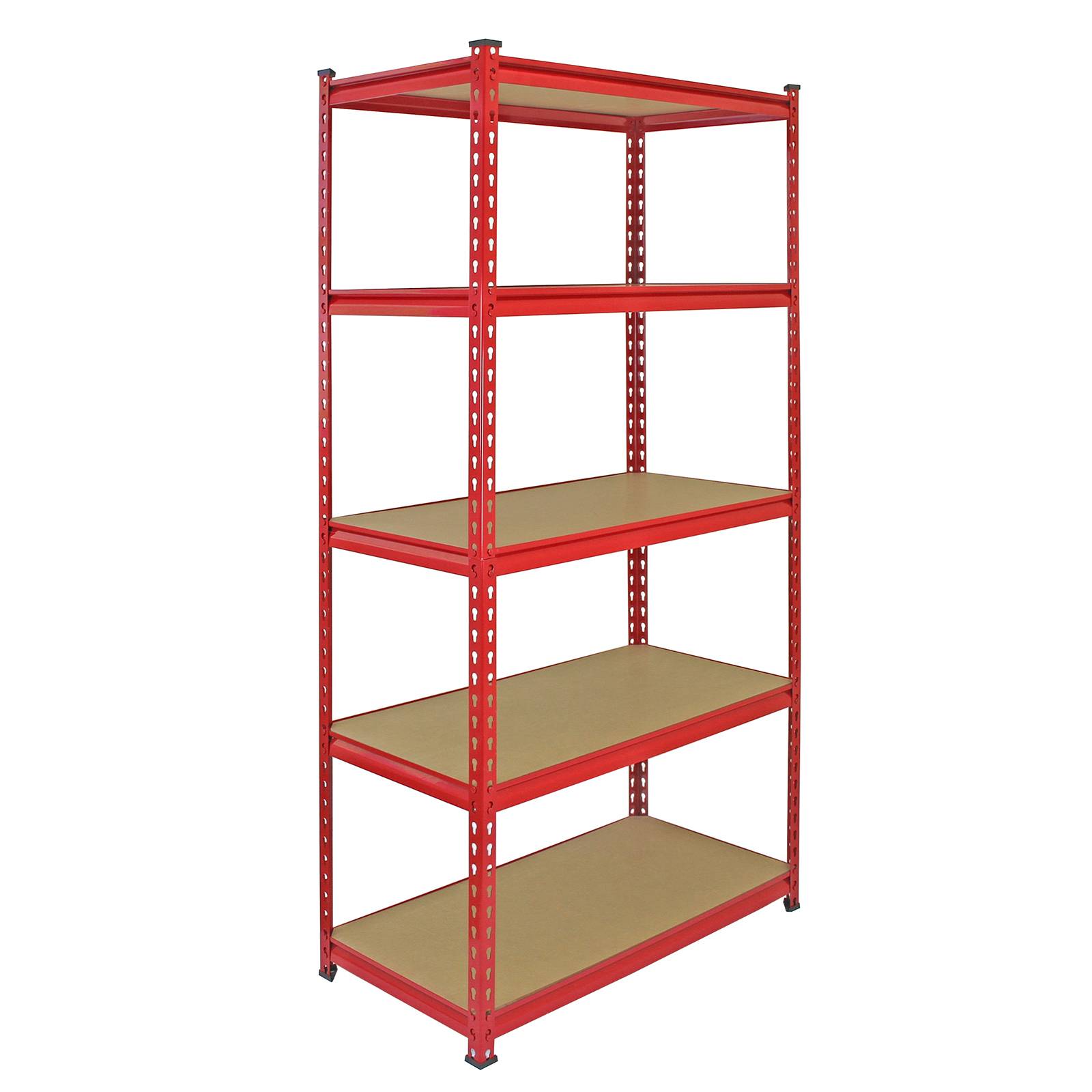 10 estanterías z-rax de acero rojas 90cm x 45cm x 183cm