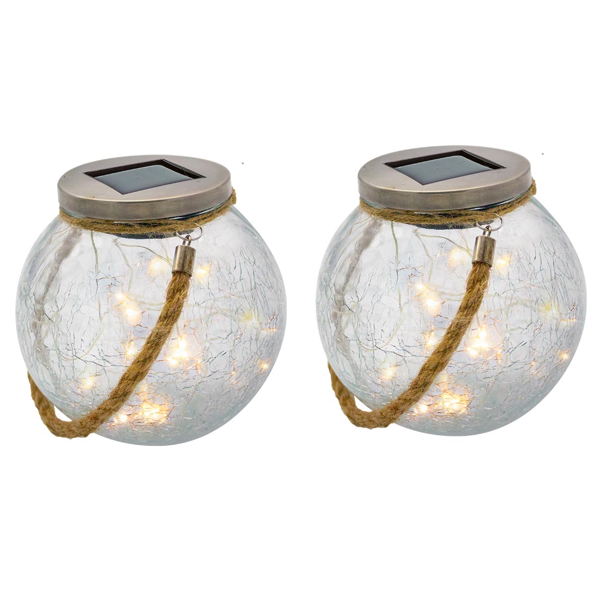 Conjunto de 2 esferas solares h13cm crack