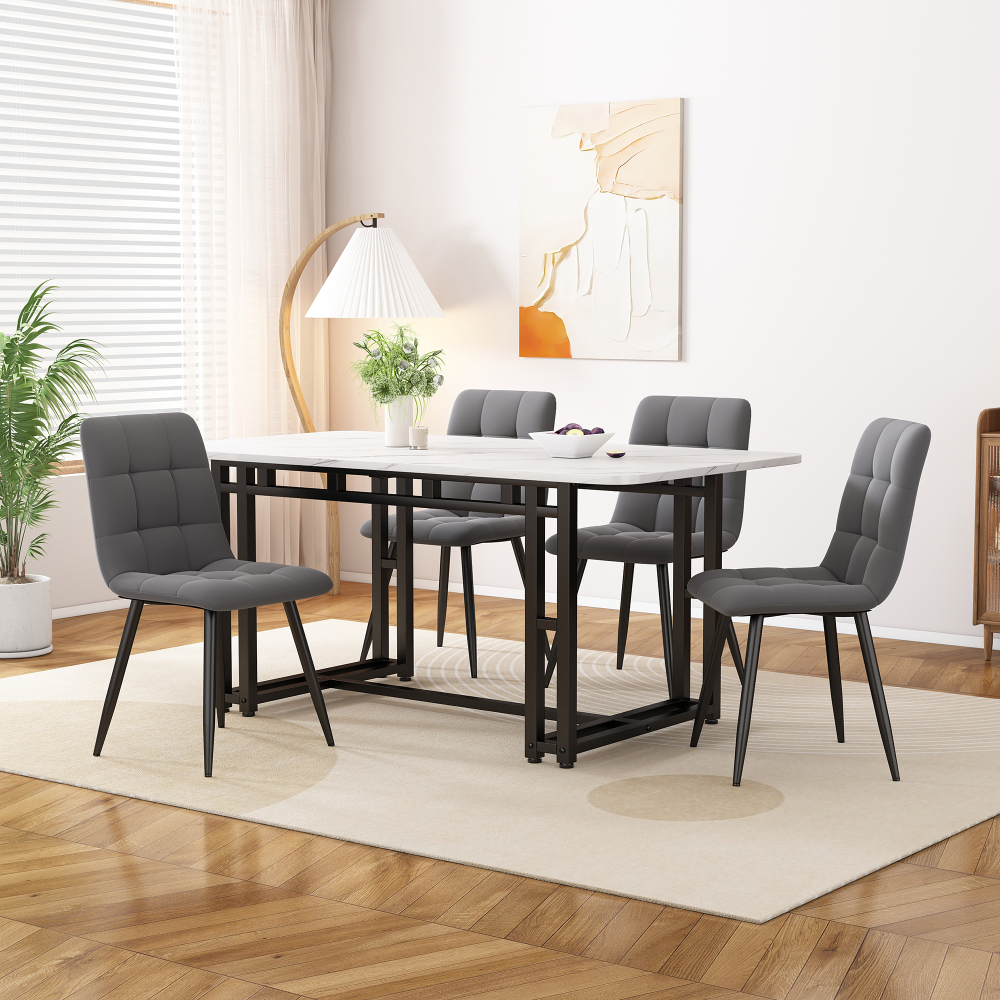 Mesa de comedor rectangular mdf negro blanco 70x120cm
