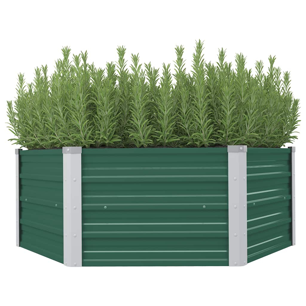 vidaXL arriate elevado de acero galvanizado verde 129x129x45 cm
