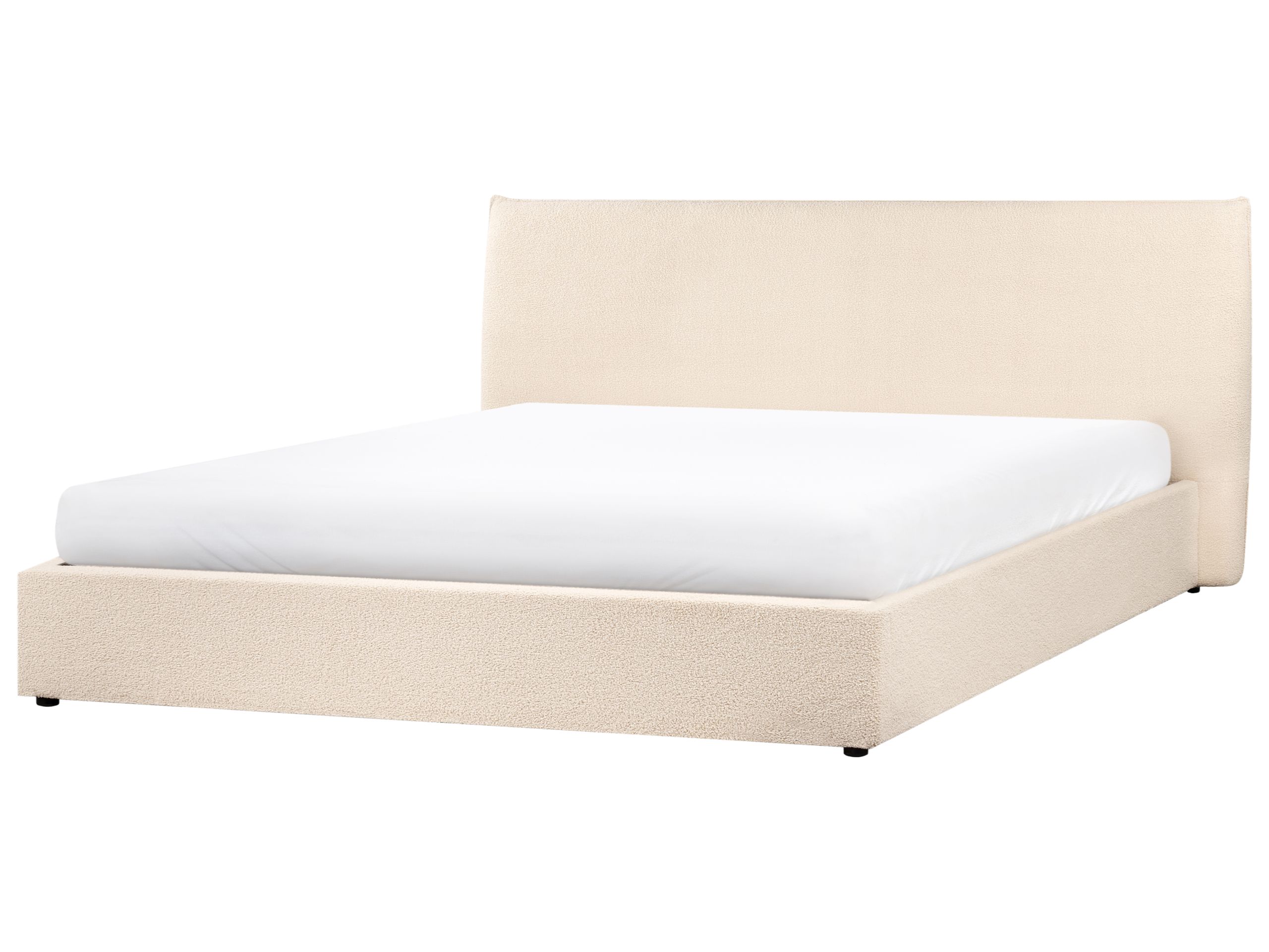 Cama con almacenaje lavaur bouclé beige 180 x 200 cm