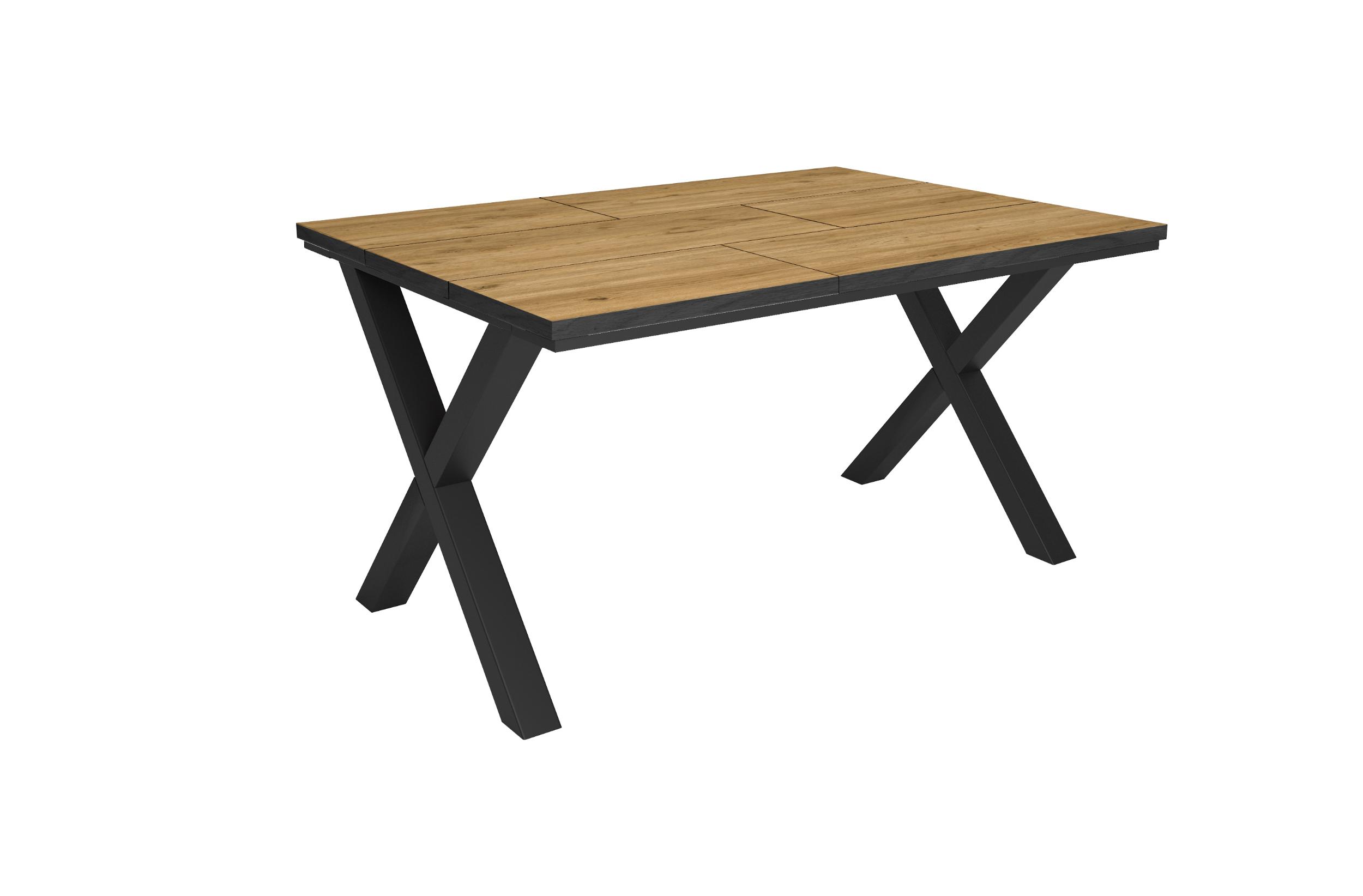Mesa comedor, 140x90x74cm, roble y negro rf3816