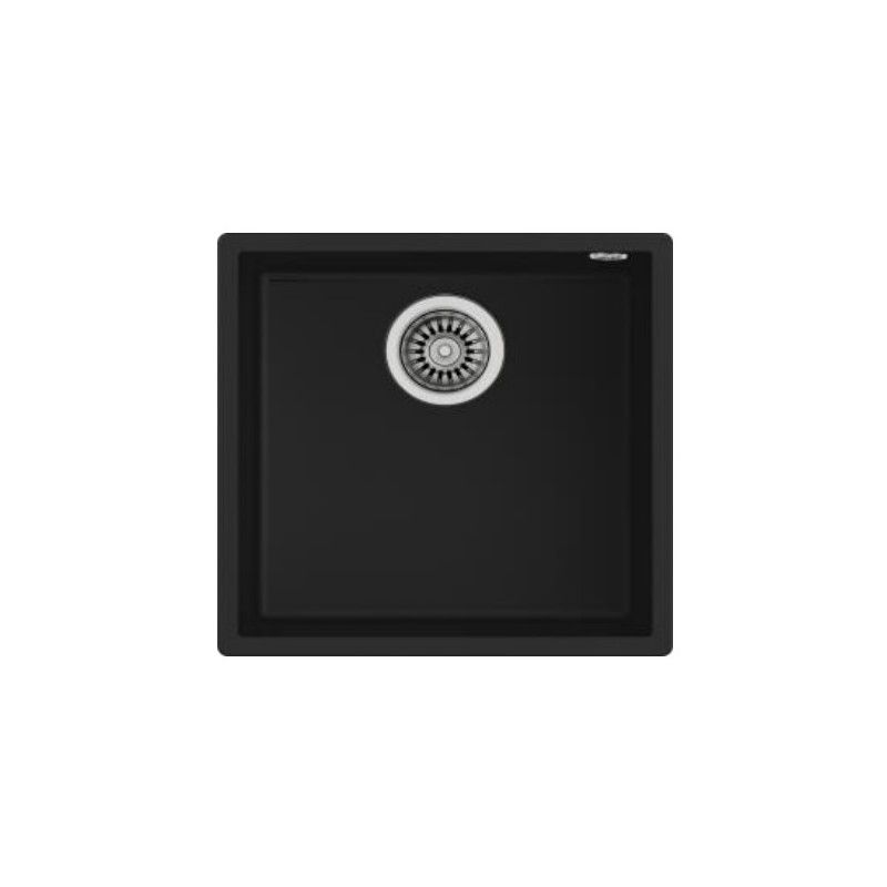 Fregadero teka tegranite square 40.40 tg negro bajo encimera