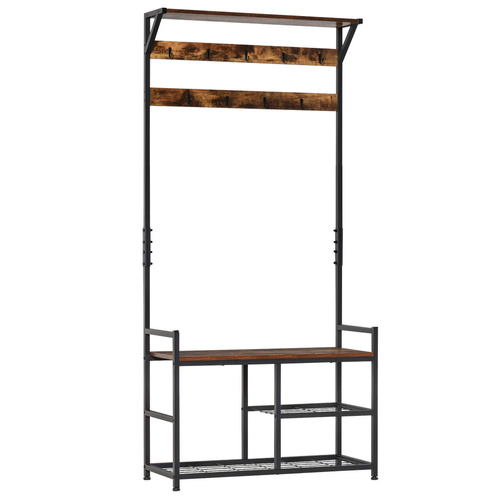 Perchero pie zapatero 84x34.5x180 cm Homcom, hogar - muebles de recibidor