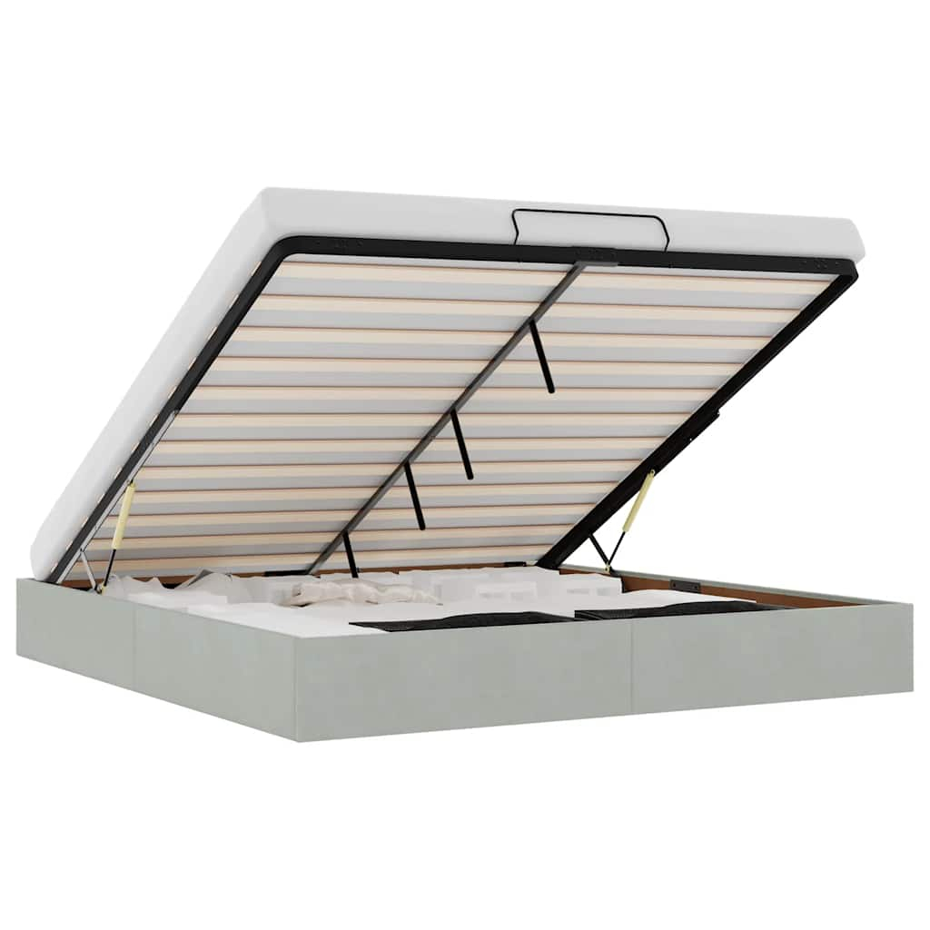 vidaXL estructura de cama otomana sin colchón gris claro 180x200cm