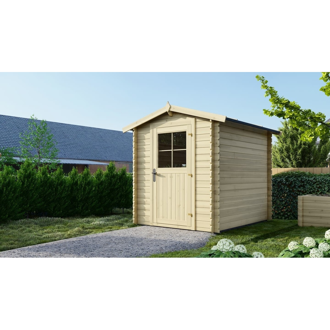 Caseta de jardin de madera 4.75 m2 - 1.9x2.5 m - 28 mm - dom594