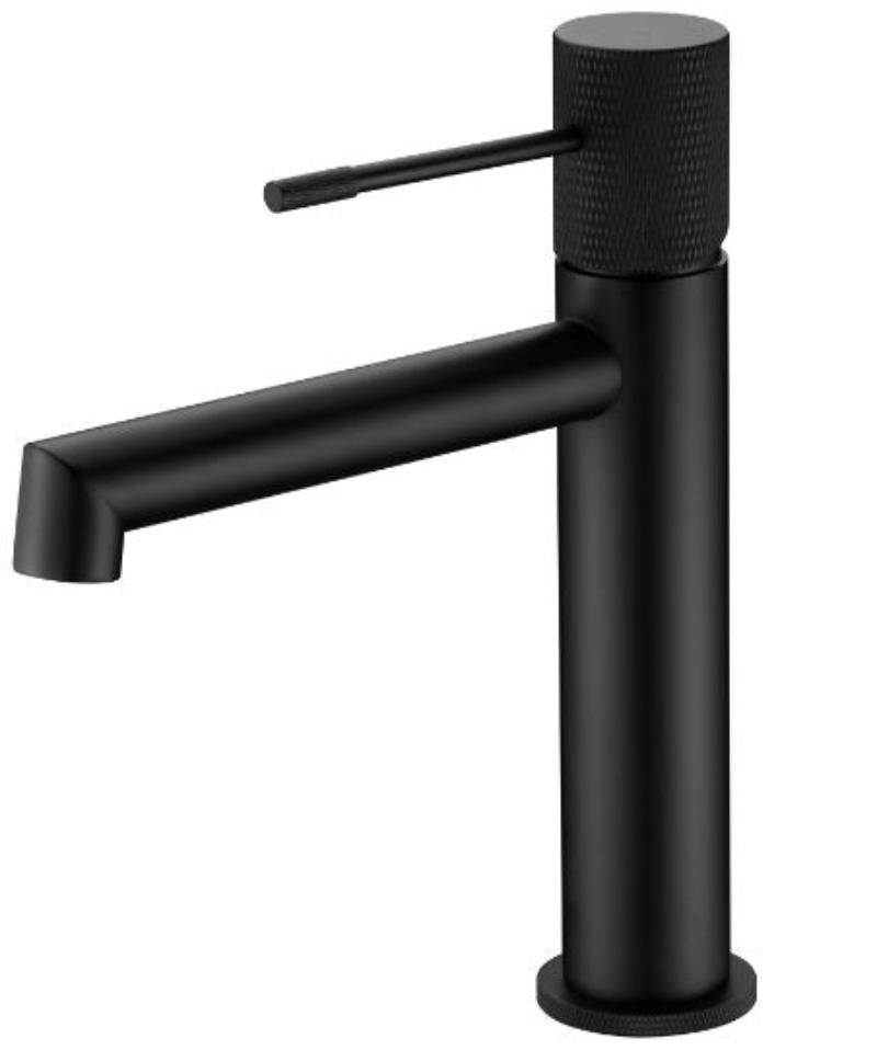 Monomando de lavabo negro mate serie line