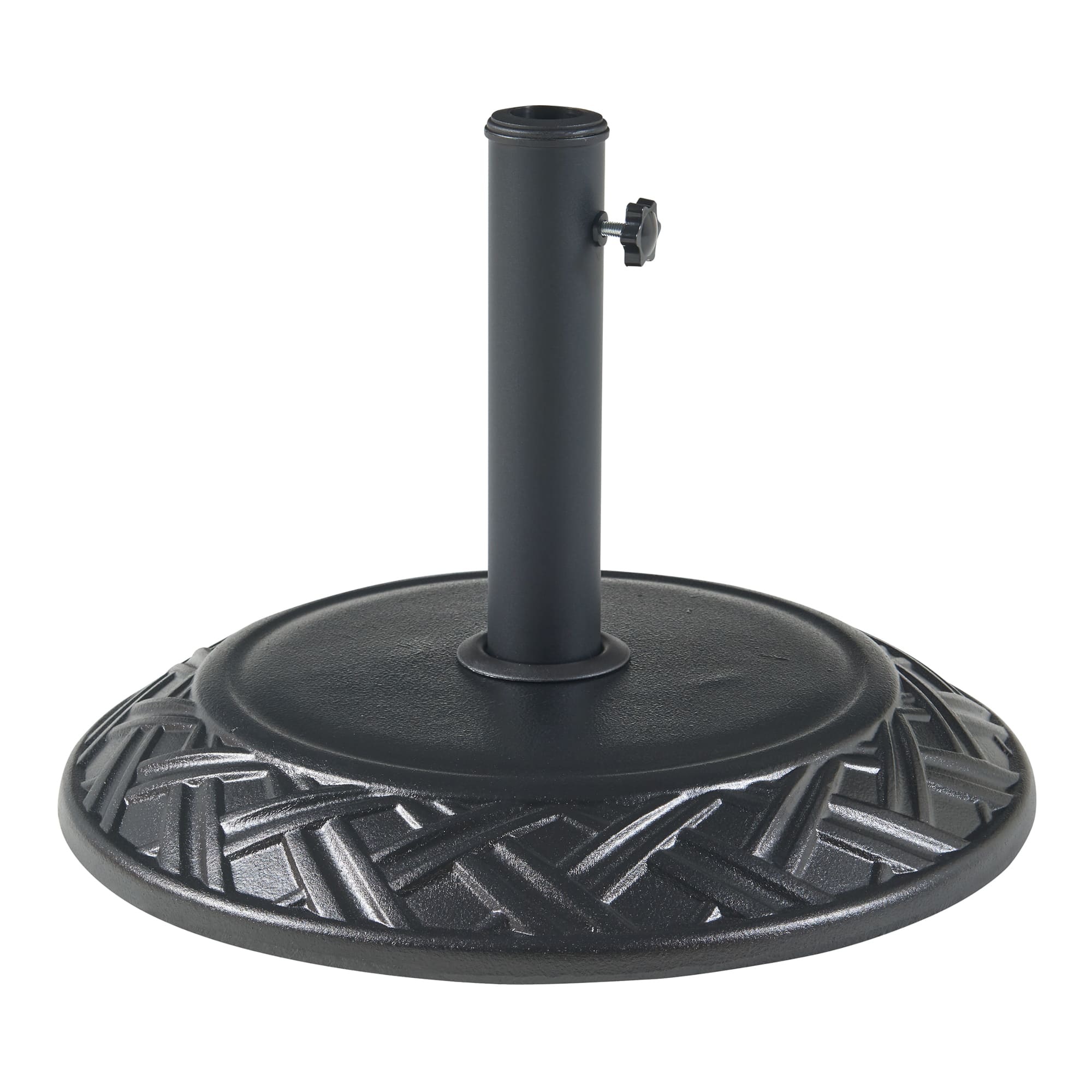 Soporte de sombrilla bisegna redondo hormigón ø50x7cm - negro [casa.pro]